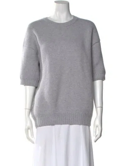 Pre-owned Khaite Cashmere Crew Neck Sweater In Gray
