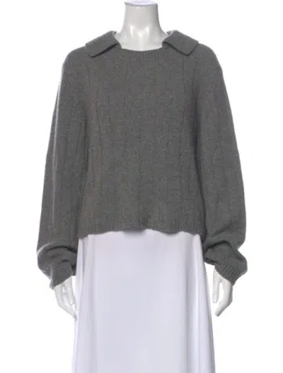 Pre-owned Khaite Cashmere Crew Neck Sweater In Gray