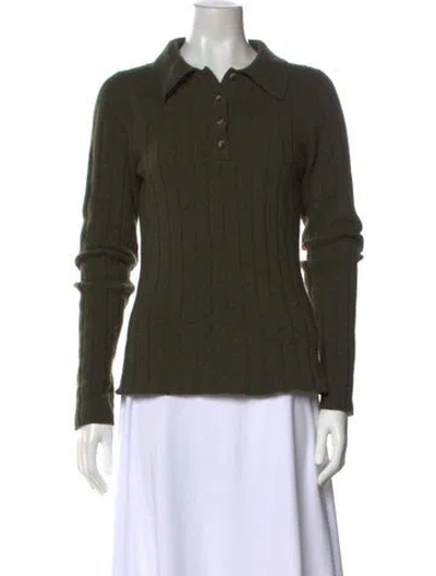 Pre-owned Khaite Cashmere Crew Neck Sweater In Green