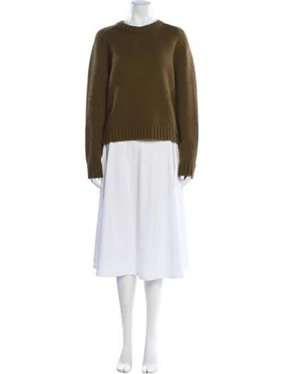 Pre-owned Khaite Cashmere Crew Neck Sweater In Green