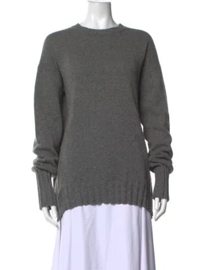 Pre-owned Khaite Cashmere Crew Neck Sweater In Grey