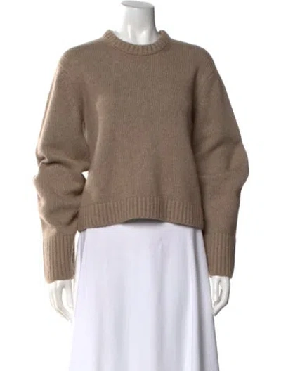 Pre-owned Khaite Cashmere Crew Neck Sweater In Neutral