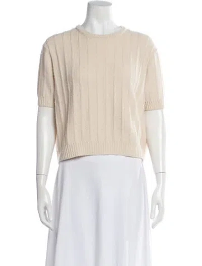 Pre-owned Khaite Cashmere Crew Neck Sweater In Neutral