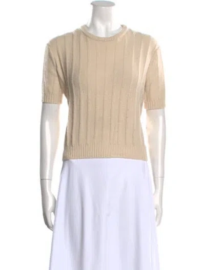 Pre-owned Khaite Cashmere Crew Neck Sweater In Neutral