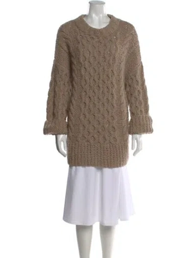 Pre-owned Khaite Cashmere Crew Neck Sweater In Neutral