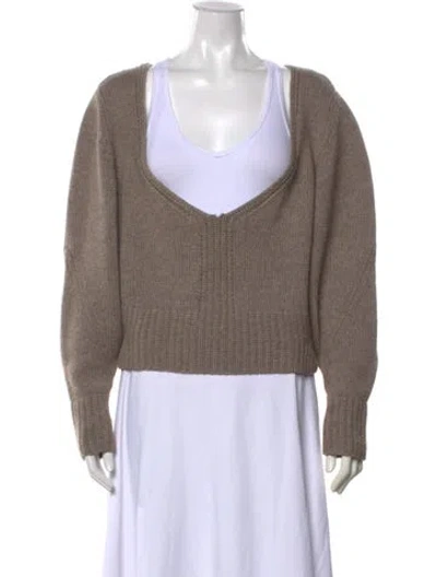 Pre-owned Khaite Cashmere Crew Neck Sweater In Neutrals