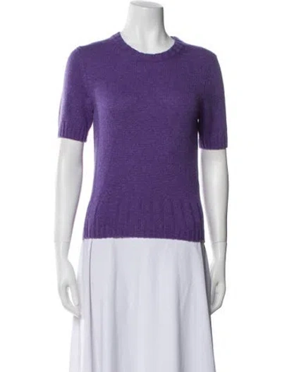 Pre-owned Khaite Cashmere Crew Neck Sweater In Purple