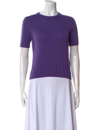 Pre-owned Khaite Cashmere Crew Neck Sweater In Purple