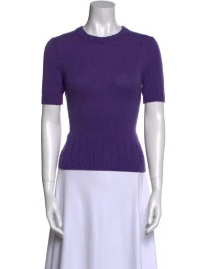 Pre-owned Khaite Cashmere Crew Neck Sweater In Purple