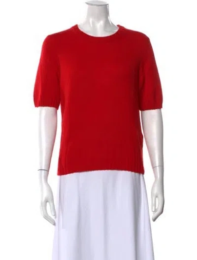 Pre-owned Khaite Cashmere Crew Neck Sweater In Red