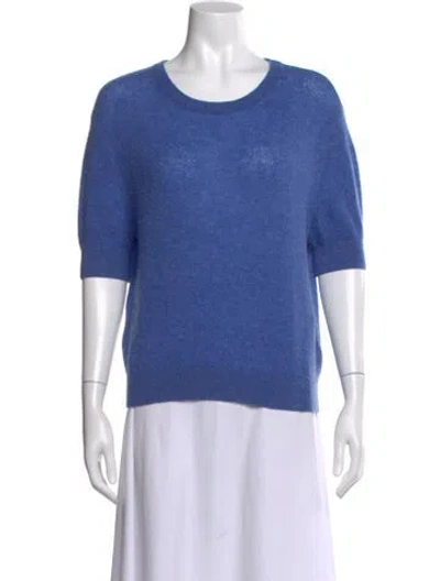 Pre-owned Khaite Cashmere Crew Neck Top In Blue