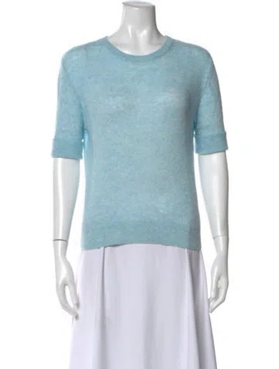 Pre-owned Khaite Cashmere Crew Neck Top In Blue