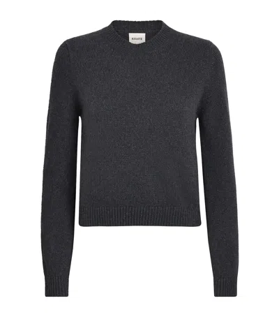 Khaite Cashmere Crew-neck Leta Sweater In Gray