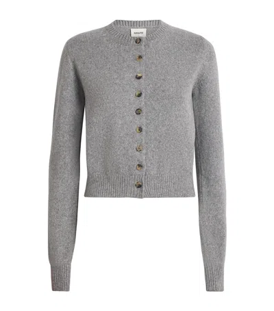 Khaite Cashmere Everheart Cardigan In Gray
