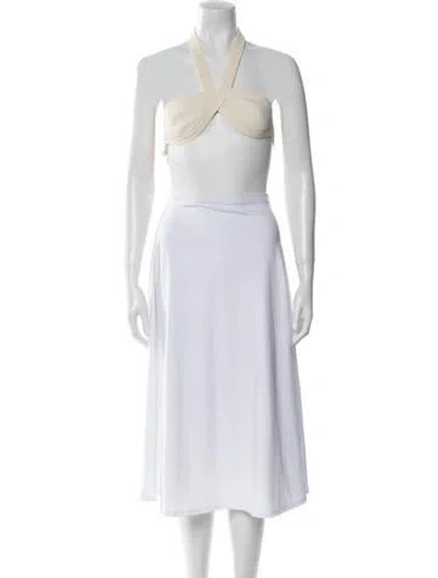 Pre-owned Khaite Cashmere Halterneck Crop Top W/ Tags In Neutral