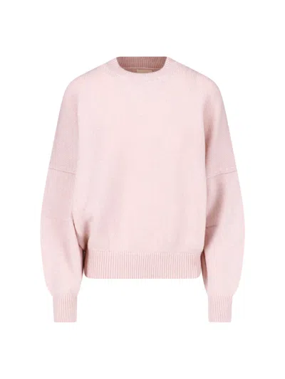 Khaite Cashmere Knit Sweater With Ribbed Details In Pink
