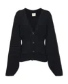 Khaite Scarlet Knitted Cardigan In Blue