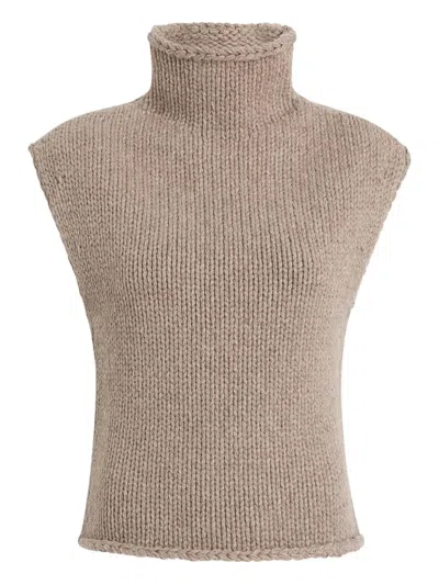 Khaite Cashmere Knitted Top In Brown