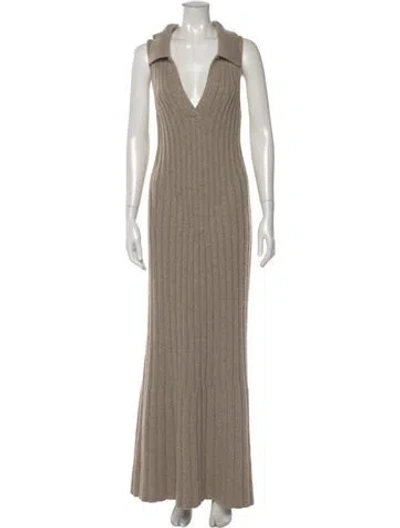 Pre-owned Khaite Cashmere Long Dress In Neutral