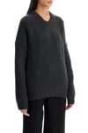 Khaite Manuela Ribbed-knit Cashmere Sweater In Grey