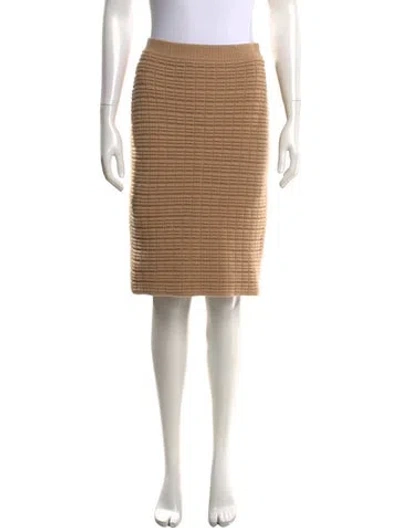 Pre-owned Khaite Cashmere Midi Length Skirt In Brown