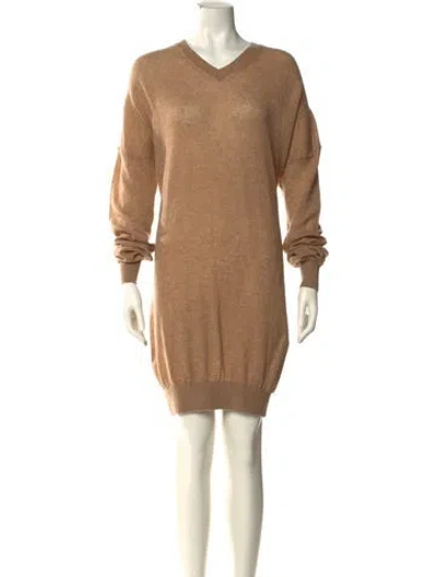 Pre-owned Khaite Cashmere Mini Dress In Neutral
