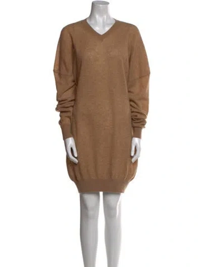 Pre-owned Khaite Cashmere Mini Dress In Neutral