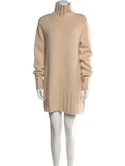 Pre-owned Khaite Cashmere Mini Dress In Neutral