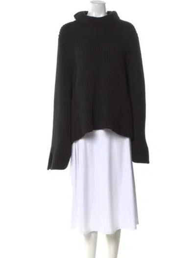 Pre-owned Khaite Cashmere Mock Neck Sweater In Black