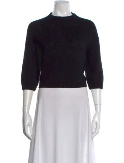 Pre-owned Khaite Cashmere Mock Neck Sweater In Black