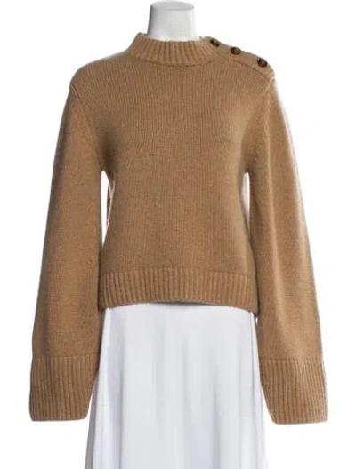Pre-owned Khaite Cashmere Mock Neck Sweater In Brown
