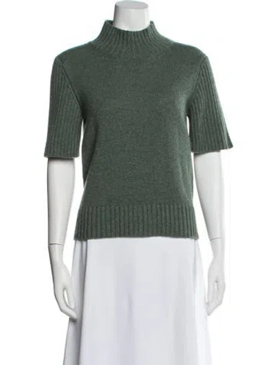 Pre-owned Khaite Cashmere Mock Neck Sweater In Green