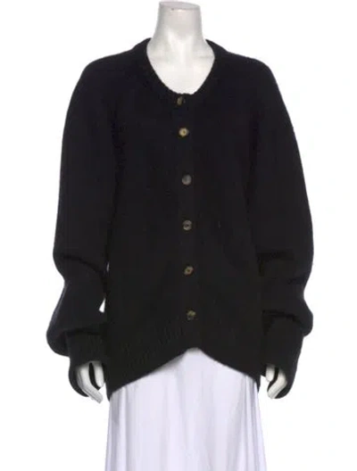 Pre-owned Khaite Cashmere Open Front Sweater In Black