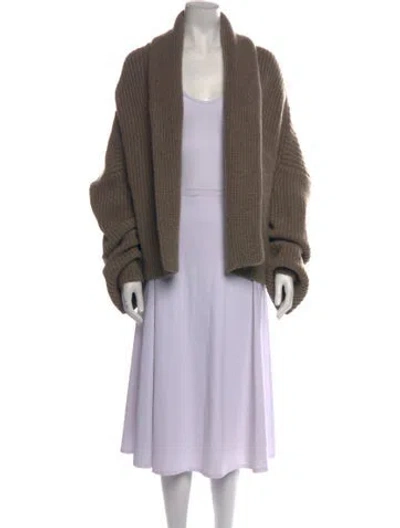 Pre-owned Khaite Cashmere Open Front Sweater In Brown