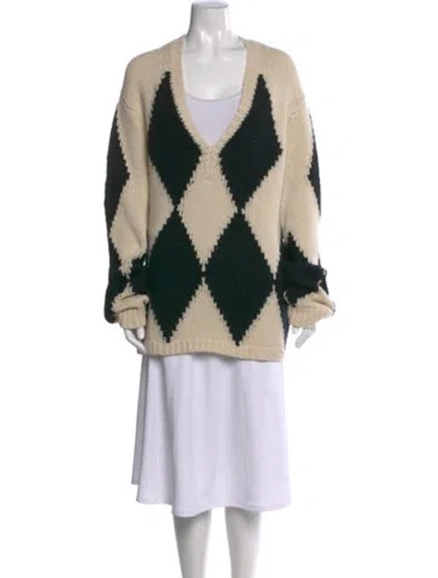 Pre-owned Khaite Cashmere Patterned Sweater In Black