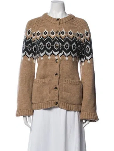 Pre-owned Khaite Cashmere Patterned Sweater In Brown