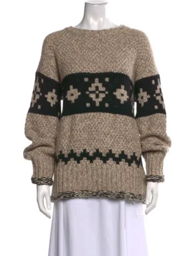 Pre-owned Khaite Cashmere Patterned Sweater In Brown
