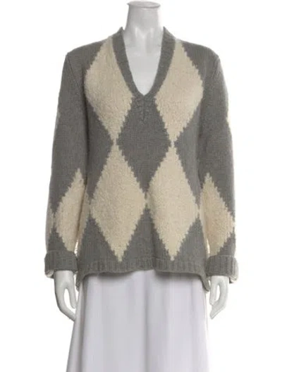 Pre-owned Khaite Cashmere Patterned Sweater In Neutral