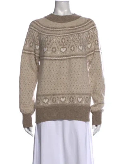Pre-owned Khaite Cashmere Patterned Sweater In Neutrals