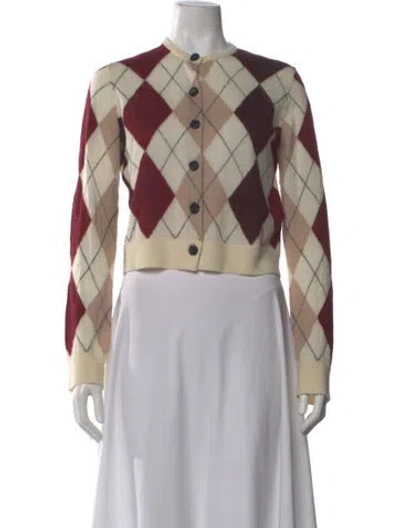 Pre-owned Khaite Cashmere Plaid Print Sweater In Neutral