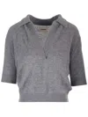 Khaite Shrunken Jo Cashmere Top In Grey