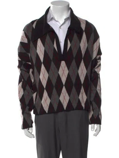Pre-owned Khaite Cashmere Printed Cardigan In Black