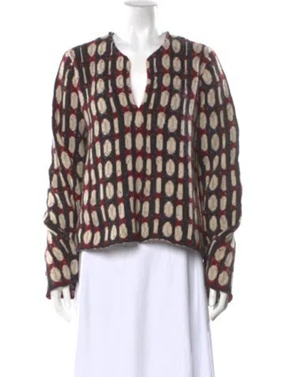 Pre-owned Khaite Cashmere Printed Sweater In Black