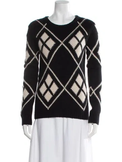 Pre-owned Khaite Cashmere Printed Sweater In Black