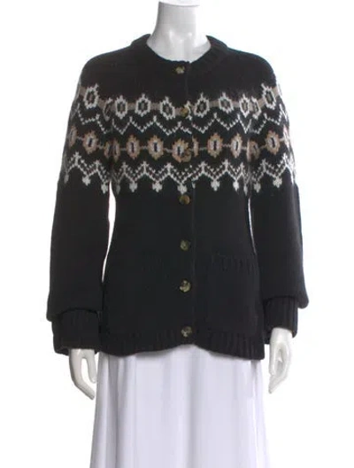 Pre-owned Khaite Cashmere Printed Sweater In Black