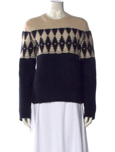 Pre-owned Khaite Cashmere Printed Sweater In Blue