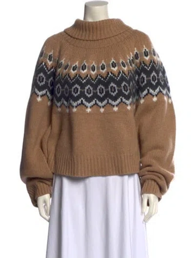 Pre-owned Khaite Cashmere Printed Sweater In Brown