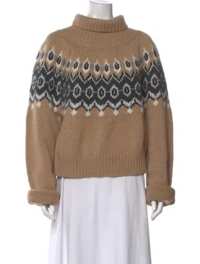 Pre-owned Khaite Cashmere Printed Sweater In Brown