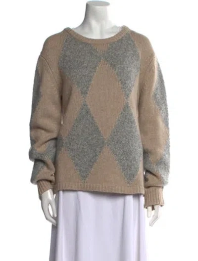 Pre-owned Khaite Cashmere Printed Sweater In Gray