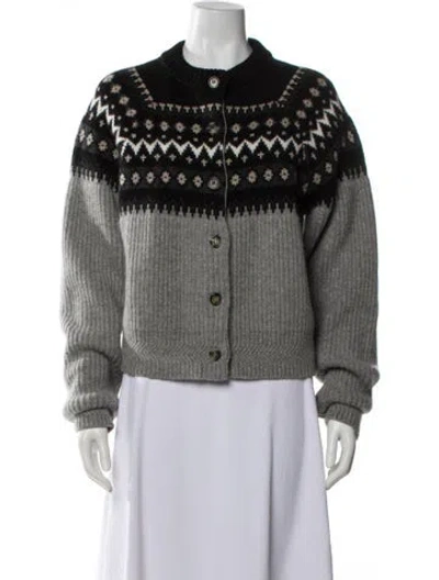 Pre-owned Khaite Cashmere Printed Sweater In Gray